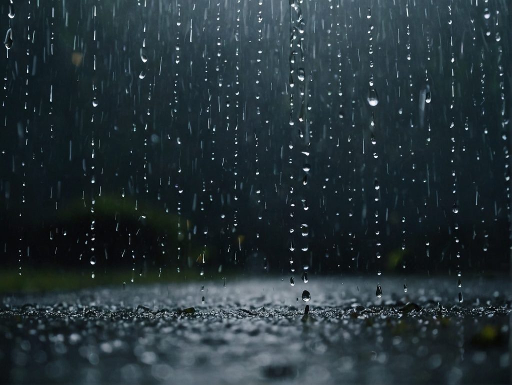 falling raindrops in the dark